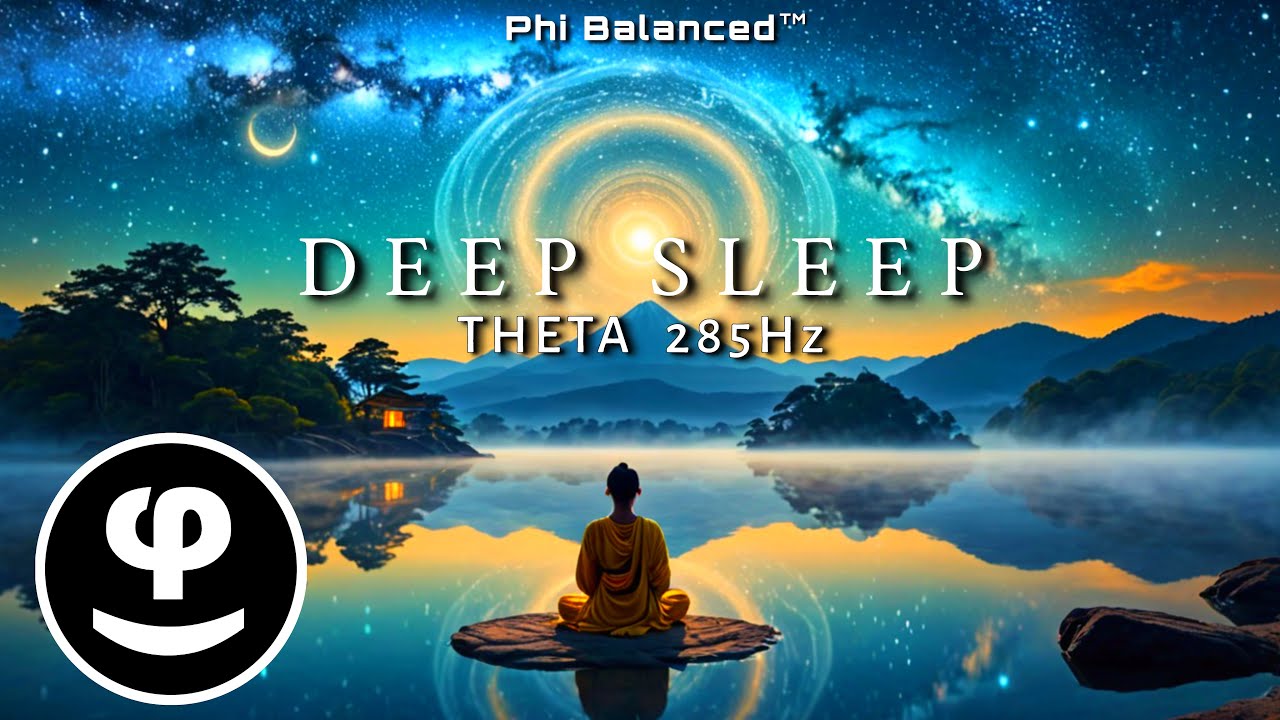 285Hz Deep Sleep | 11-Hour Theta Binaural Beats with Zen Flute | Black Screen