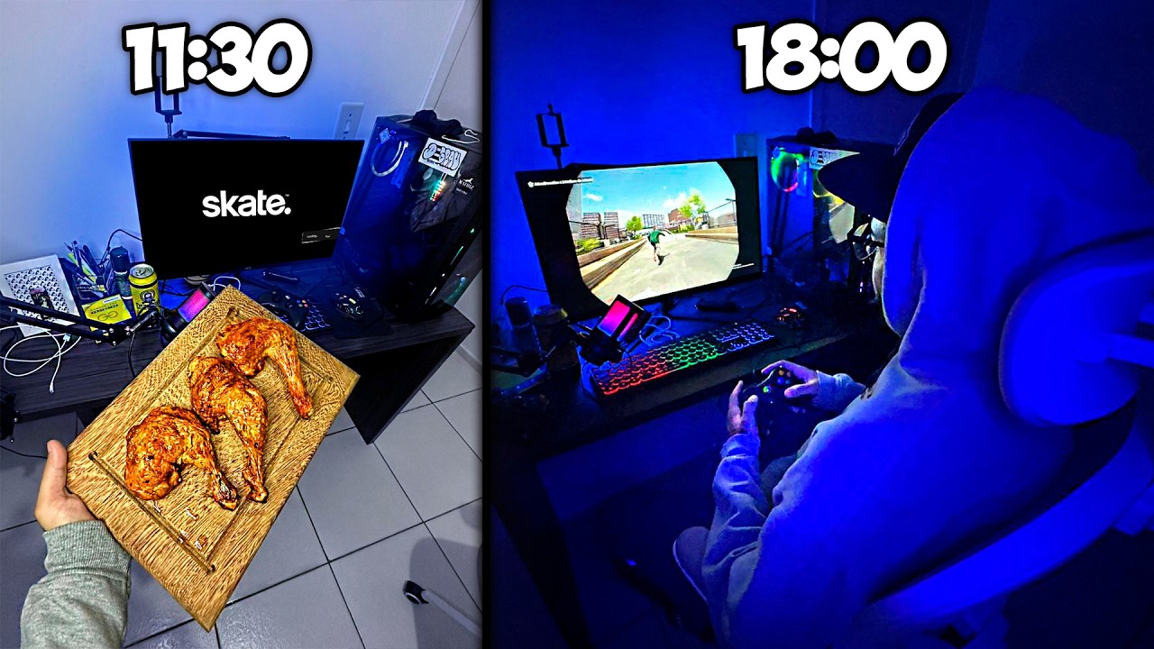 Um dia na vida de um Skatista Gamer morando sozinho