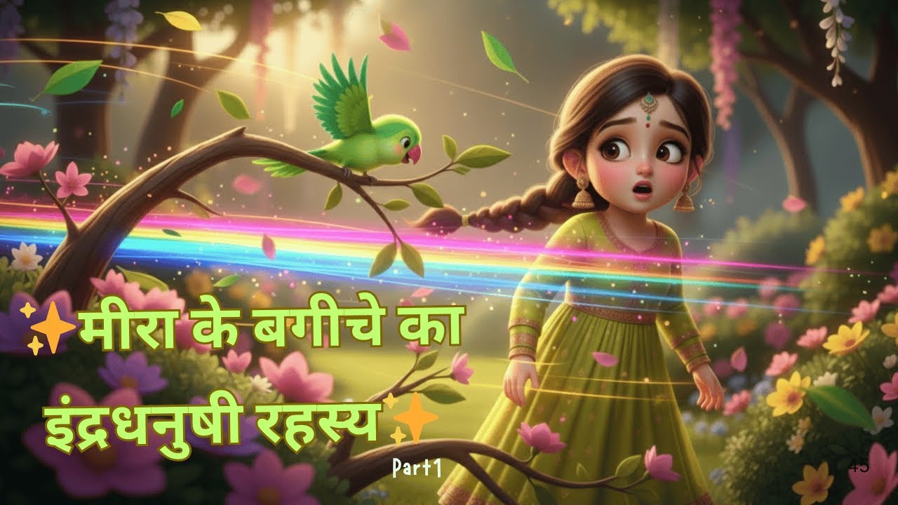 🌈✨ मीरा के बगीचे का इंद्रधनुषी रहस्य ✨🌸 Part 1 #hindikidsstory #hindimoralstorykahaniya