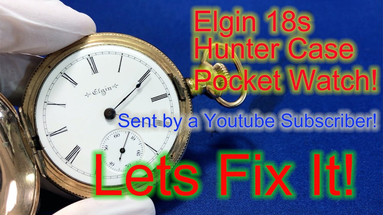 Elgin 18s 7j Full Bridge HC Pocket Watch Restoration.  Youtube Subscriber Sent for Service!