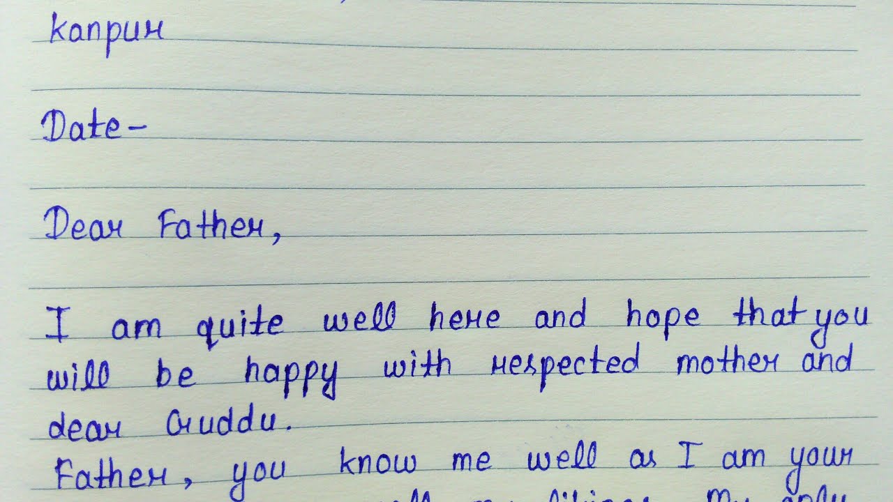 Write a letter to father telling him about your future plan