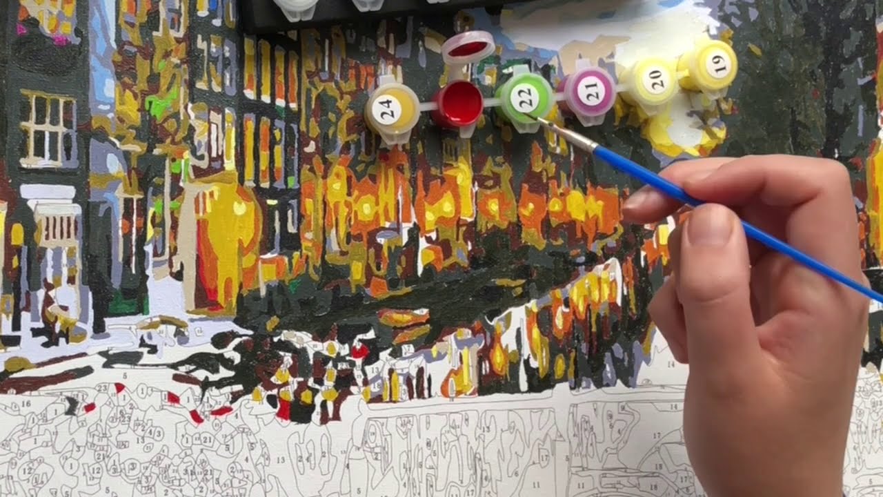 Paint by numbers TIMELAPSE Amsterdam - From start to finish paint by numbers timelapse