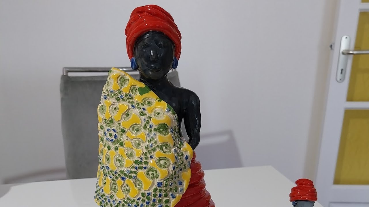 Emaillage poupée africaine Mayco et strocke and coat