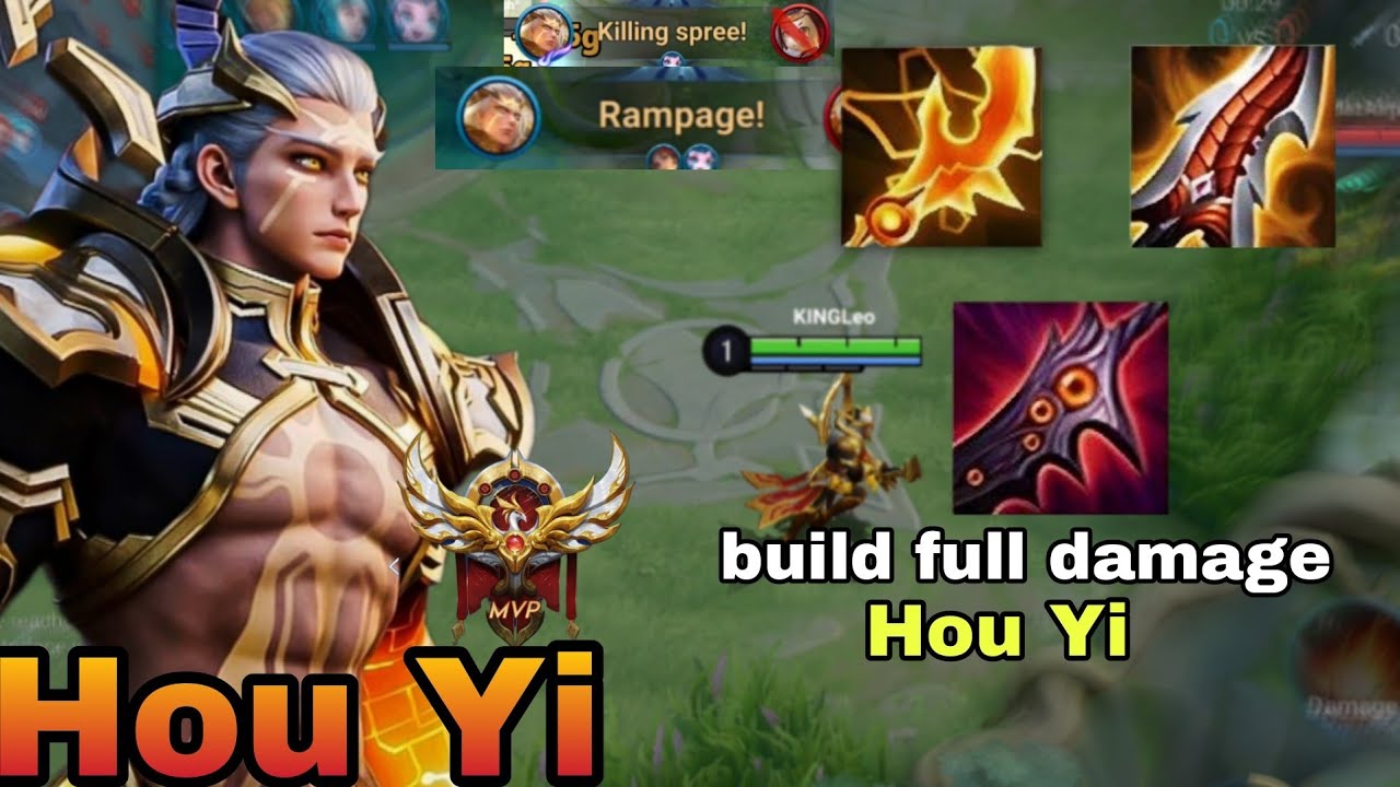 Hou Yi solo Rank build | Pentakill Quadrakill full damage build | Honor of kings 2024 global Hou Yi