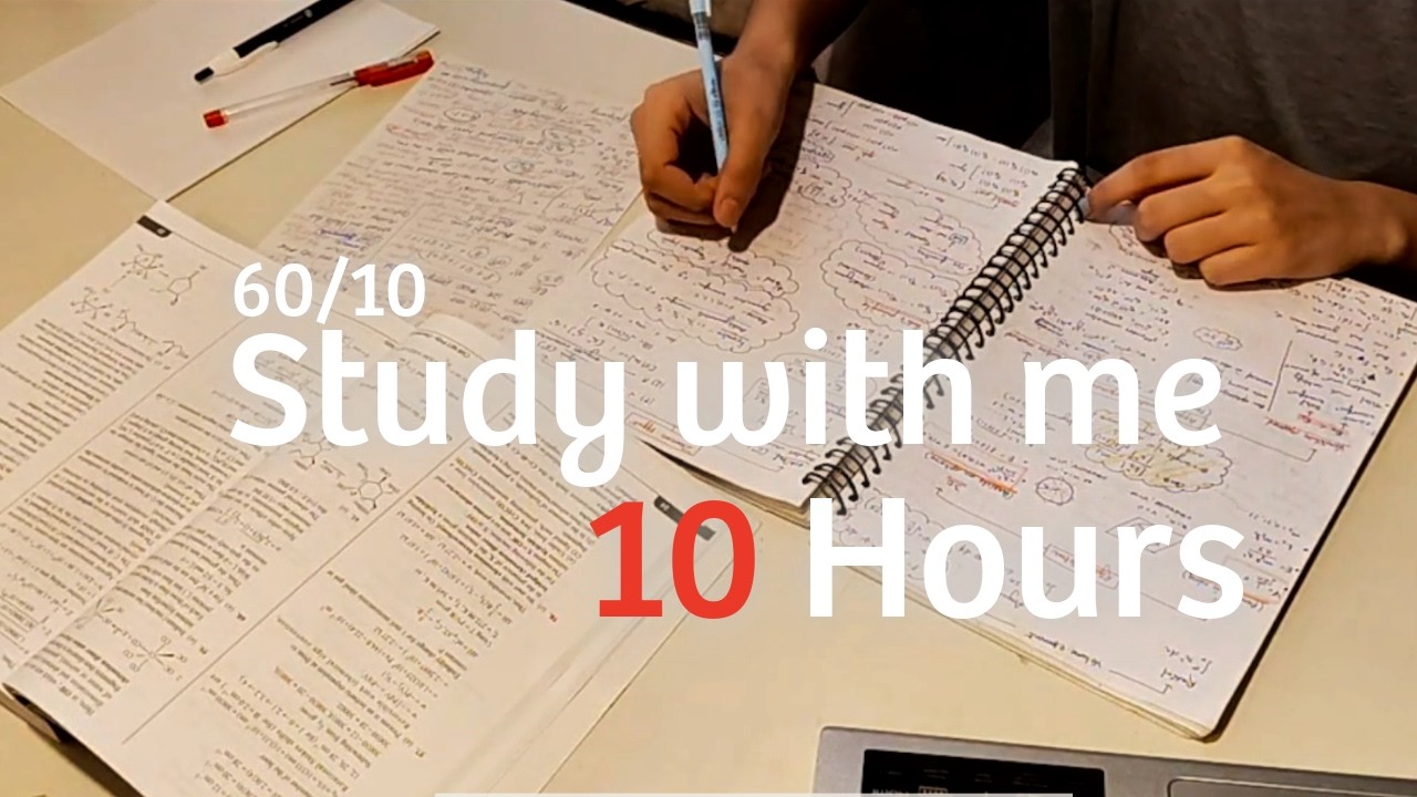 🔴10 Hours study with me LIVE | Rain sound | Pomodoro (60/10) | Deep focus session