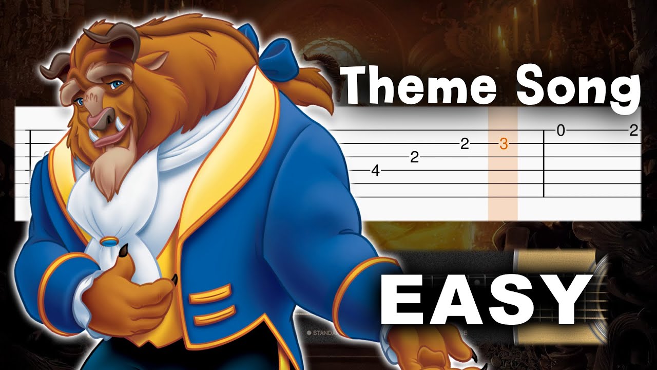 Beauty and the Beast - Theme Song - EASY Guitar tutorial (TAB)