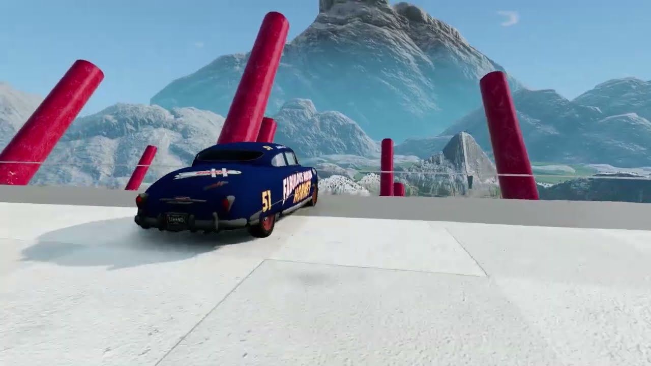 Big & Small McQueen vs Chick Hicks vs Tow Mater vs King Dinoco vs Duch Hudson - BeamNG.Drive