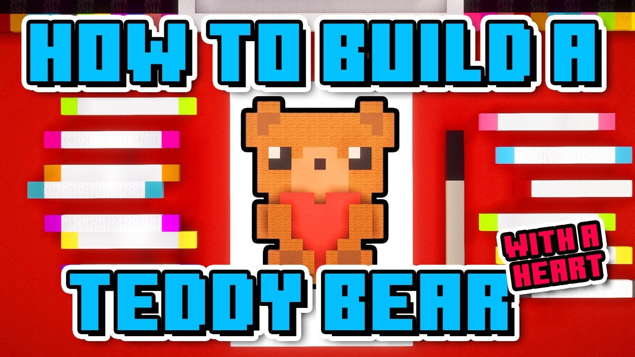 How To Build A Bear With A Heart - Minecraft Art