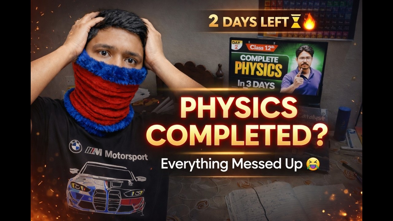 2 Days Left for Boards 😰 | Physics Still Incomplete 💀 Everything Messed Up | CBSE class 12