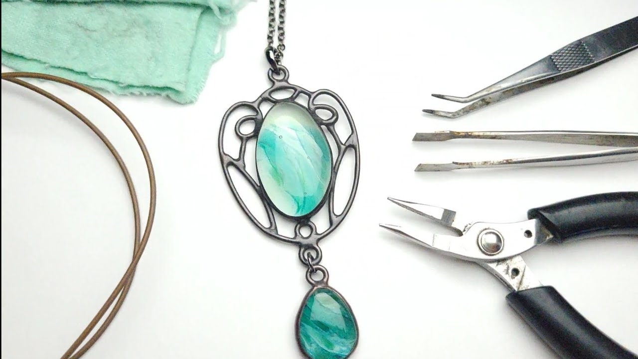 Making process of vintage inspired design jewelry | Fused glass soft soldering