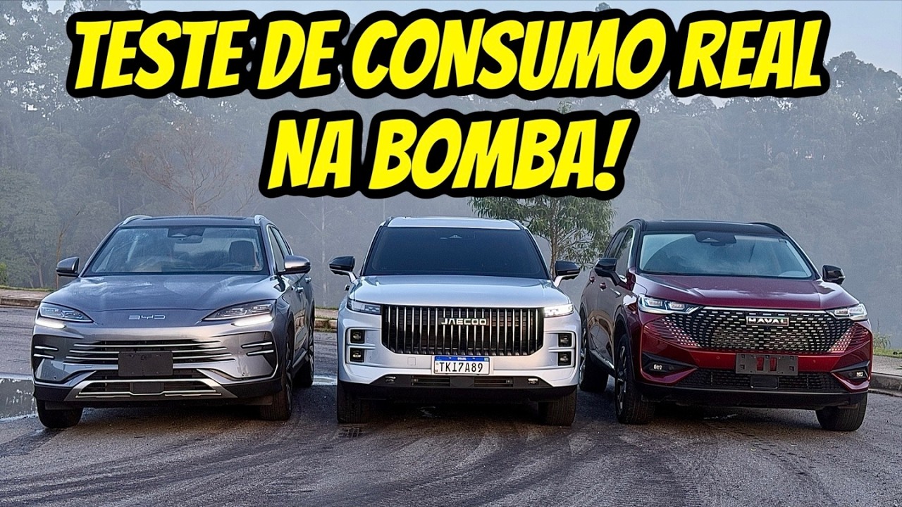 TESTE REAL DE CONSUMO - HAVAL H6, BYD SONG PLUS E JAECOO 7! QUEM GASTOU MENOS GASOLINA?