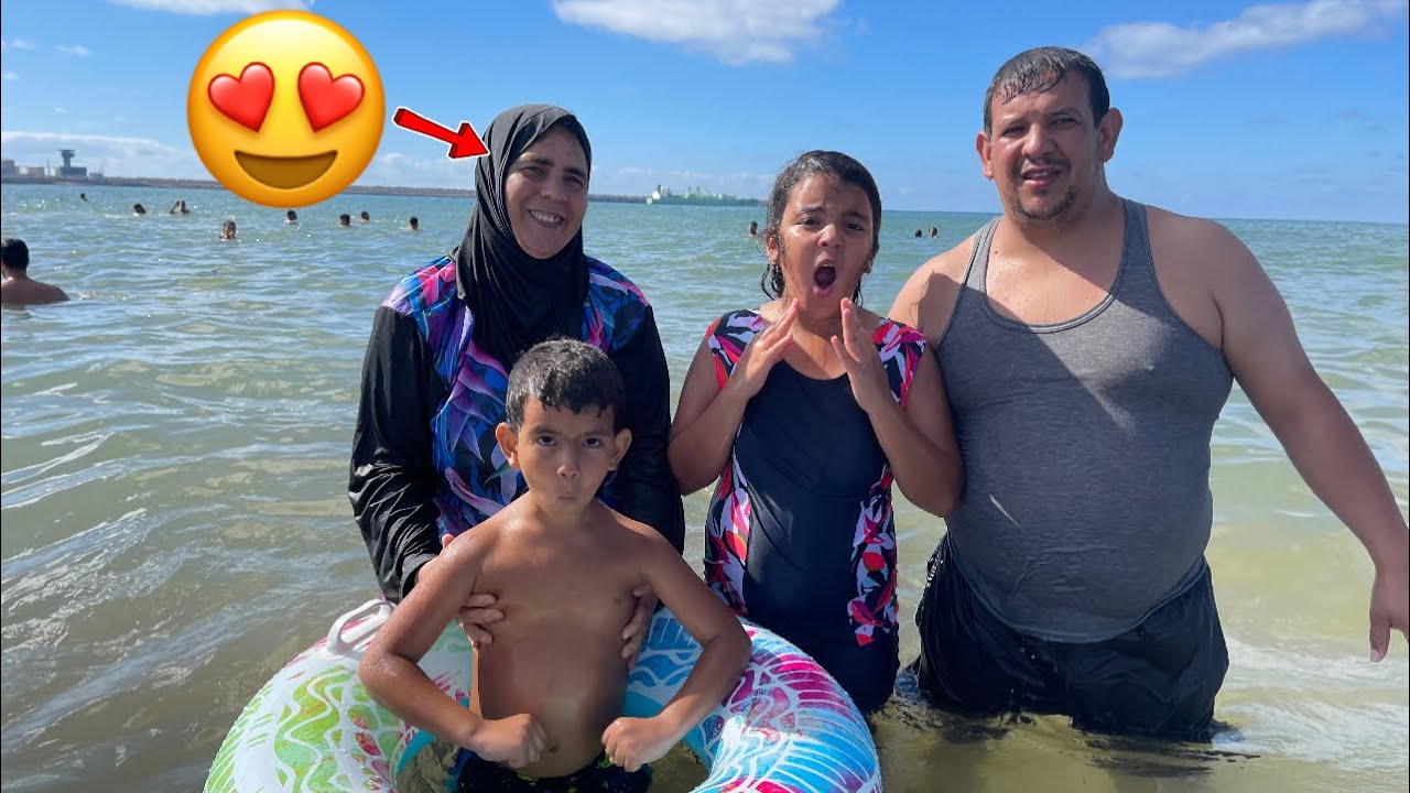 أول تبحيرة في شاطئ المحمدية 😍2024 مصطفى كان غيغرق😱😍