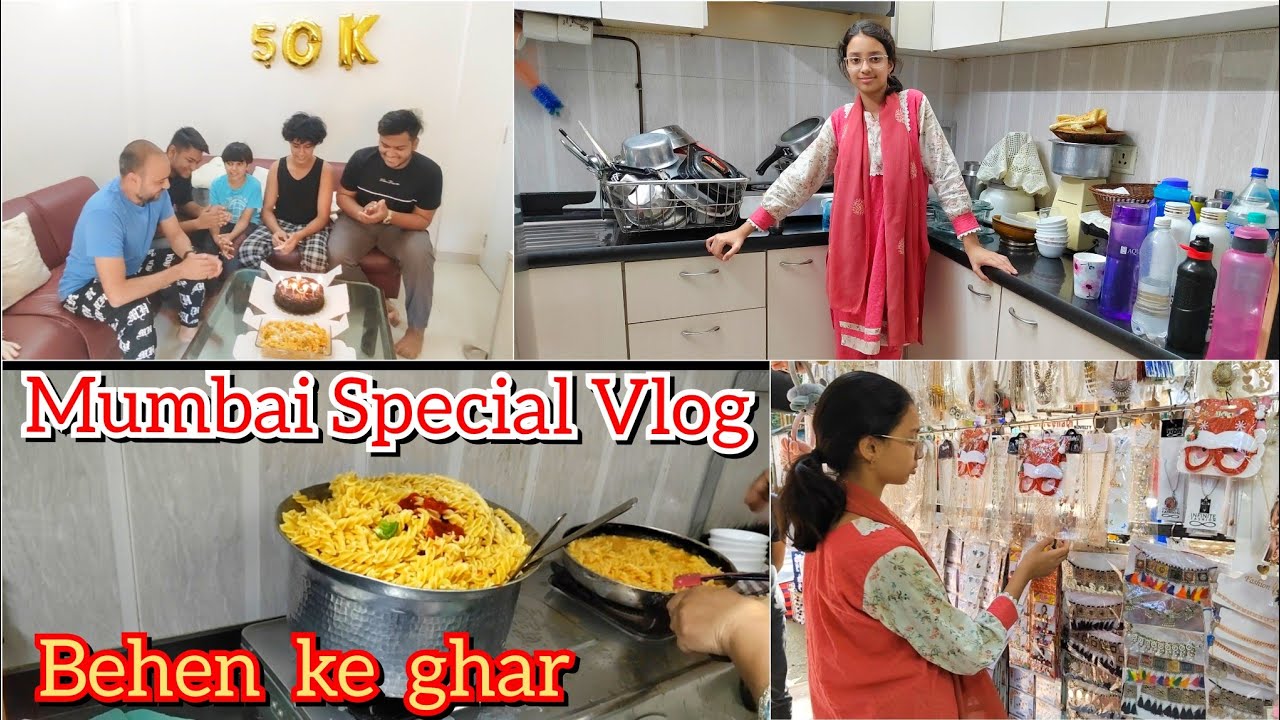 😍First Vlog From Mumbai / 50K Celebration / Mumbai Special Vada Pav 😋