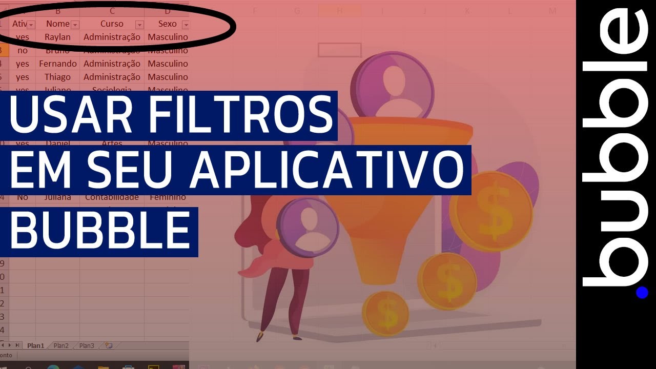 Como aplicar FILTROS em seu aplicativo bubble.io filtered