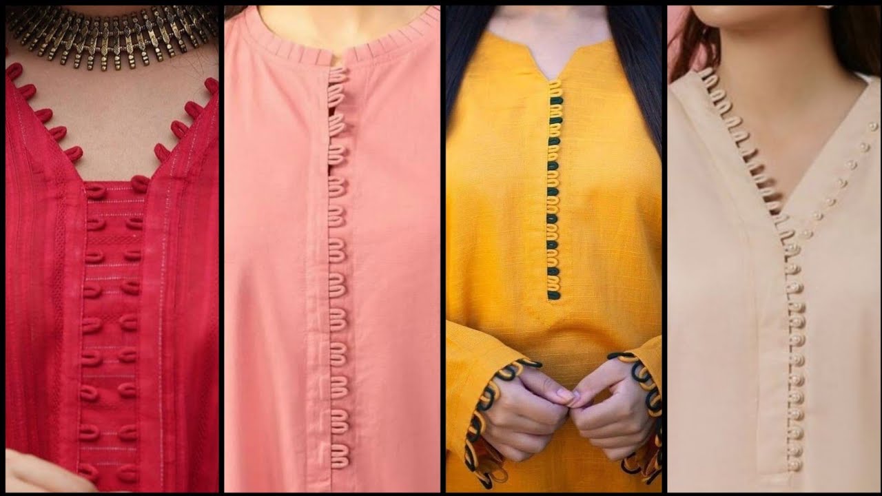 Summer Simple neck design with dori loops /eid dresses║galay k design 2022