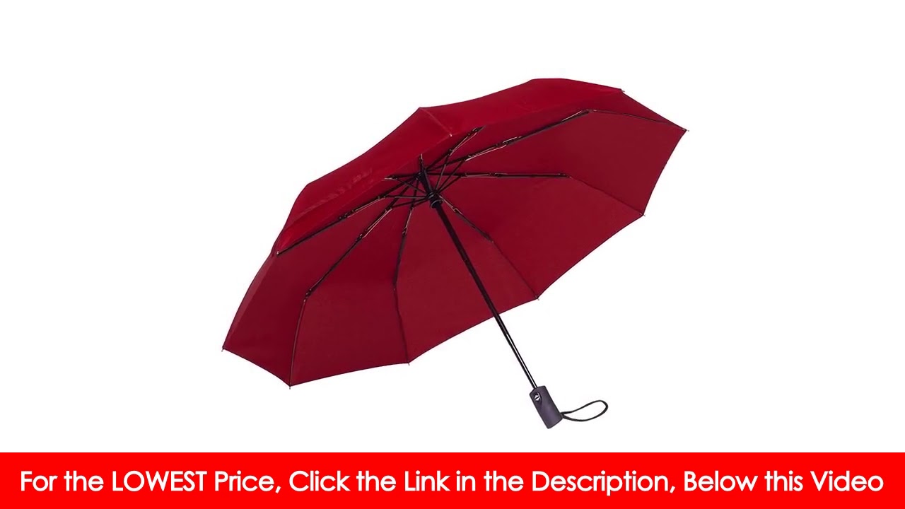 Rain-Mate Compact Travel Umbrella - Windproof, Reinforced Canopy, Ergonomic Handle, Auto...