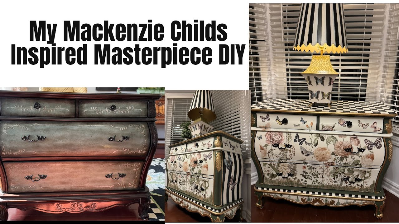 MY Mackenzie Childs Inspired Masterpiece DYI || How to. Paint Mackenzie Childs Checkered Style