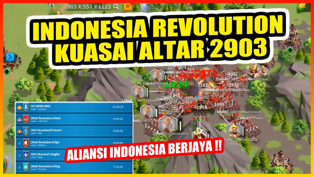 HAMPIR SEMUA ALTAR DIKUASAI ALIANSI INDONESIA !! RISE OF KINGDOMS KD 2903