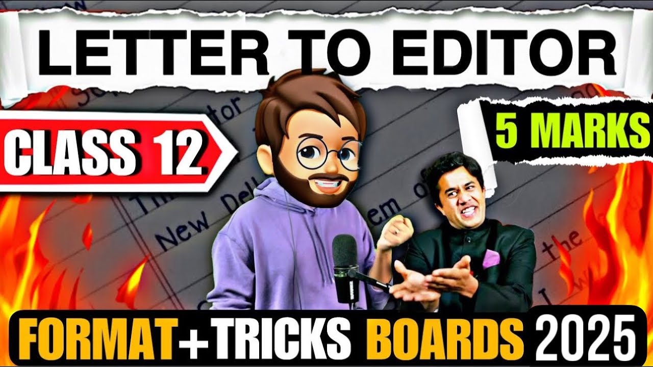 letter to editor class 12 | Letter to Editor Board Exam 2024 | Letter Writing Format