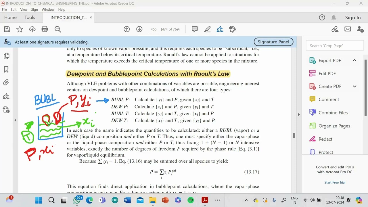 BUBBLE POINT AND DEW POINT CALCULATIONS - Lec-01: THE CONCEPT IN ENGINEERING PERSPECTIVE