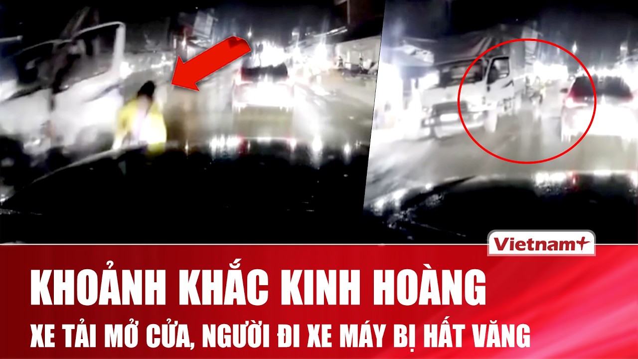 Mở cửa xe tải không quan sát, tài xế gây tai nạn khiến người đi xe máy bị thương