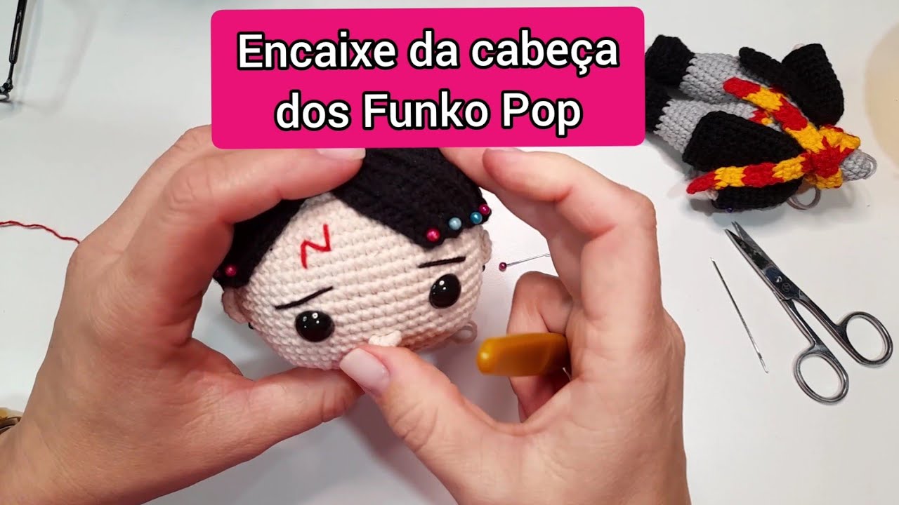 Como fazer o encaixe da cabeça dos Funko Pop _ Amigurumi passo a passo