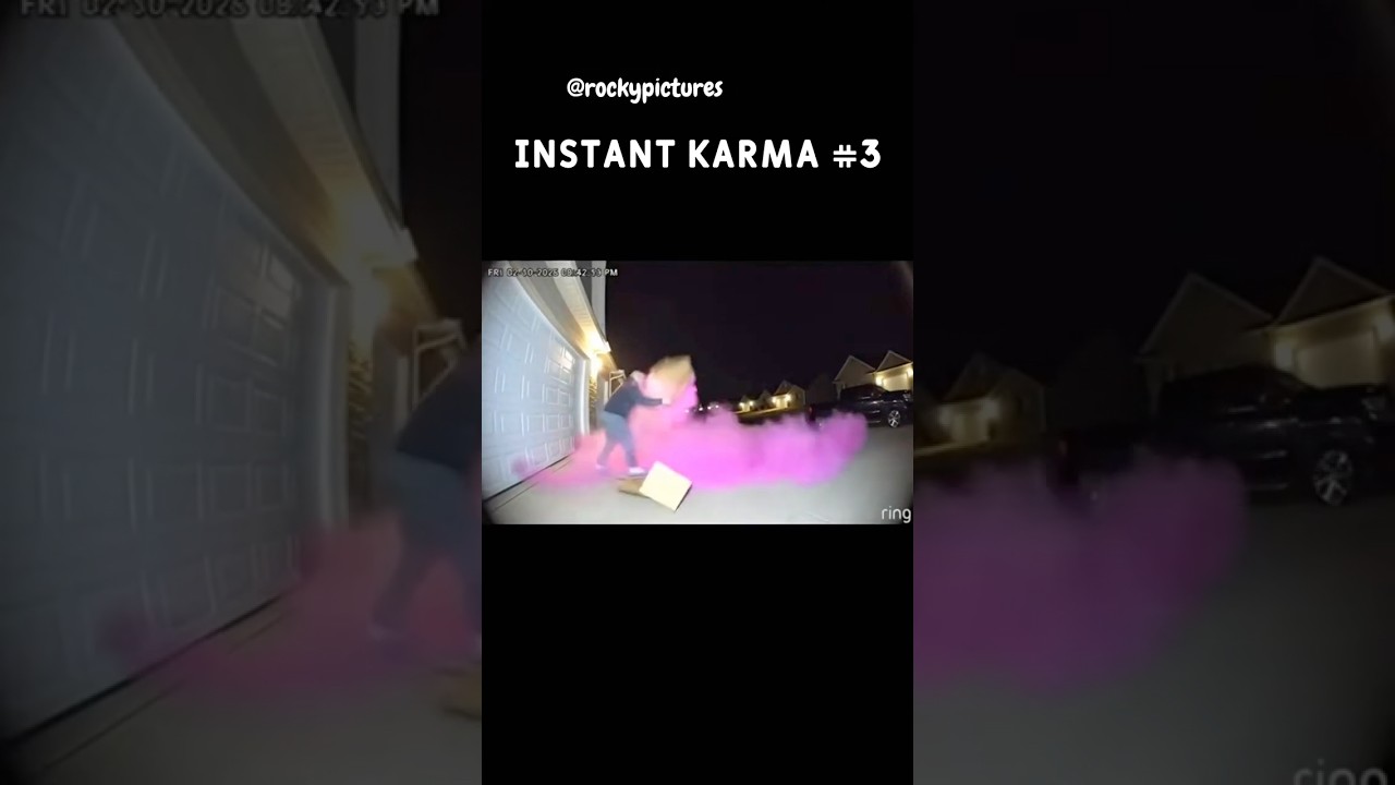 Porch pirate threatens to tell her mom on us...(INSTANT KARMA)