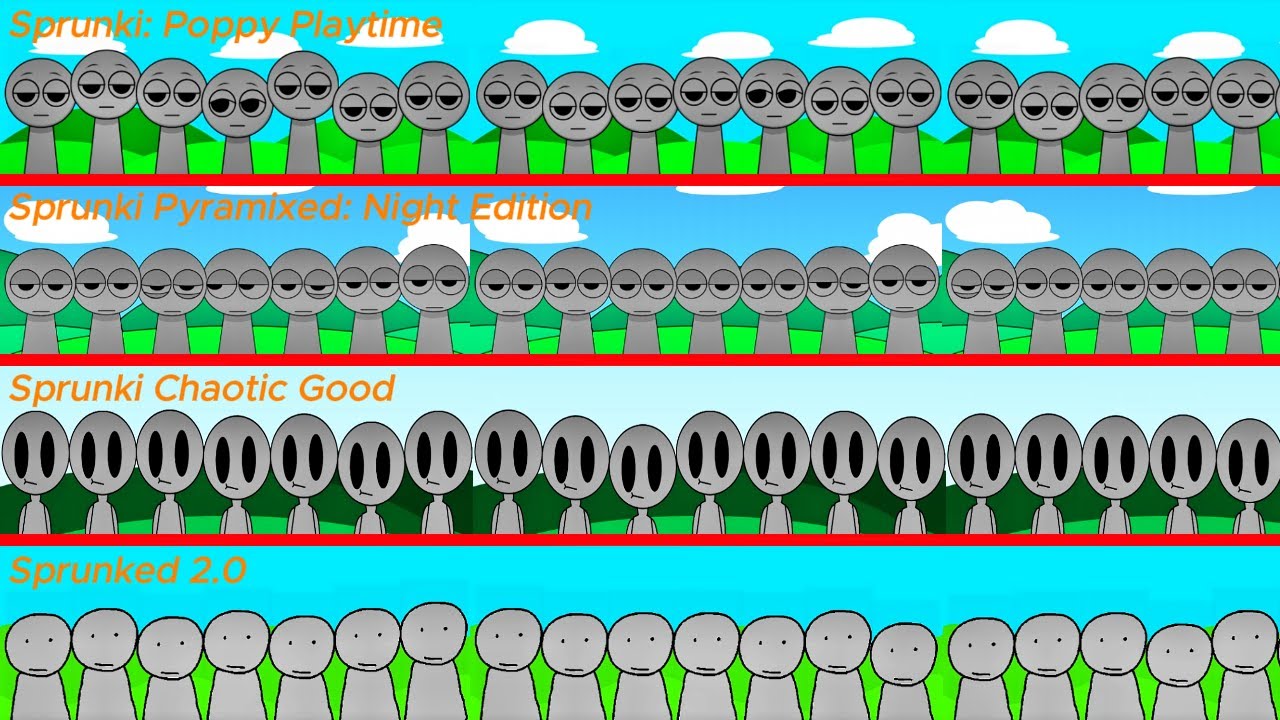 Mix all together characters in Sprunki | Sprunki: Poppy Playtime and Sprunki Pyramixed: Night ...