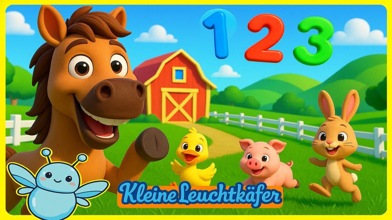 Das Pferd lernt zählen! 🐴🔟 Lustiges Kinderlied zum Mitsingen | Kleine Leuchtkäfer