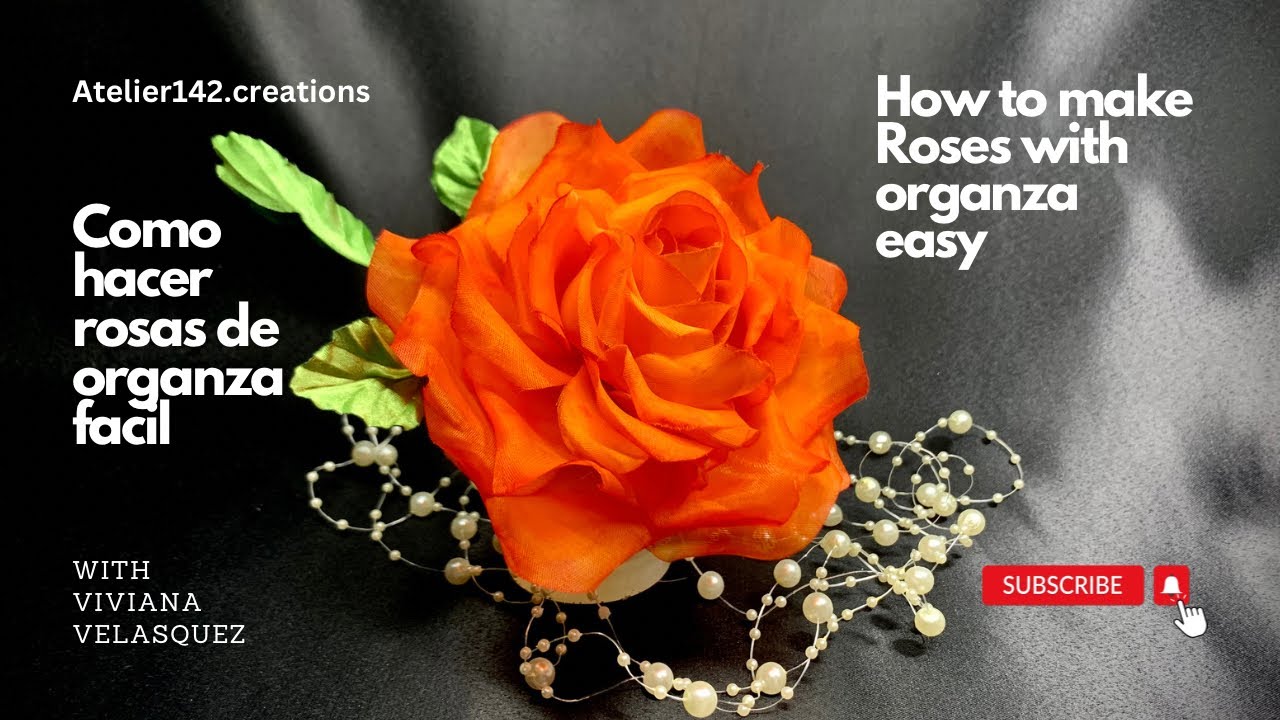 Como hacer Rosas con organza/ How to make Roses with Organza easy #howto #comohacer #diyflowers