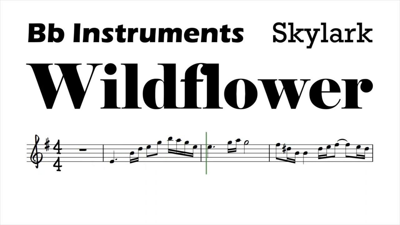 WILDFLOWER Skylark Bb Instruments Sheet Music Backing Track Play Along Partitura