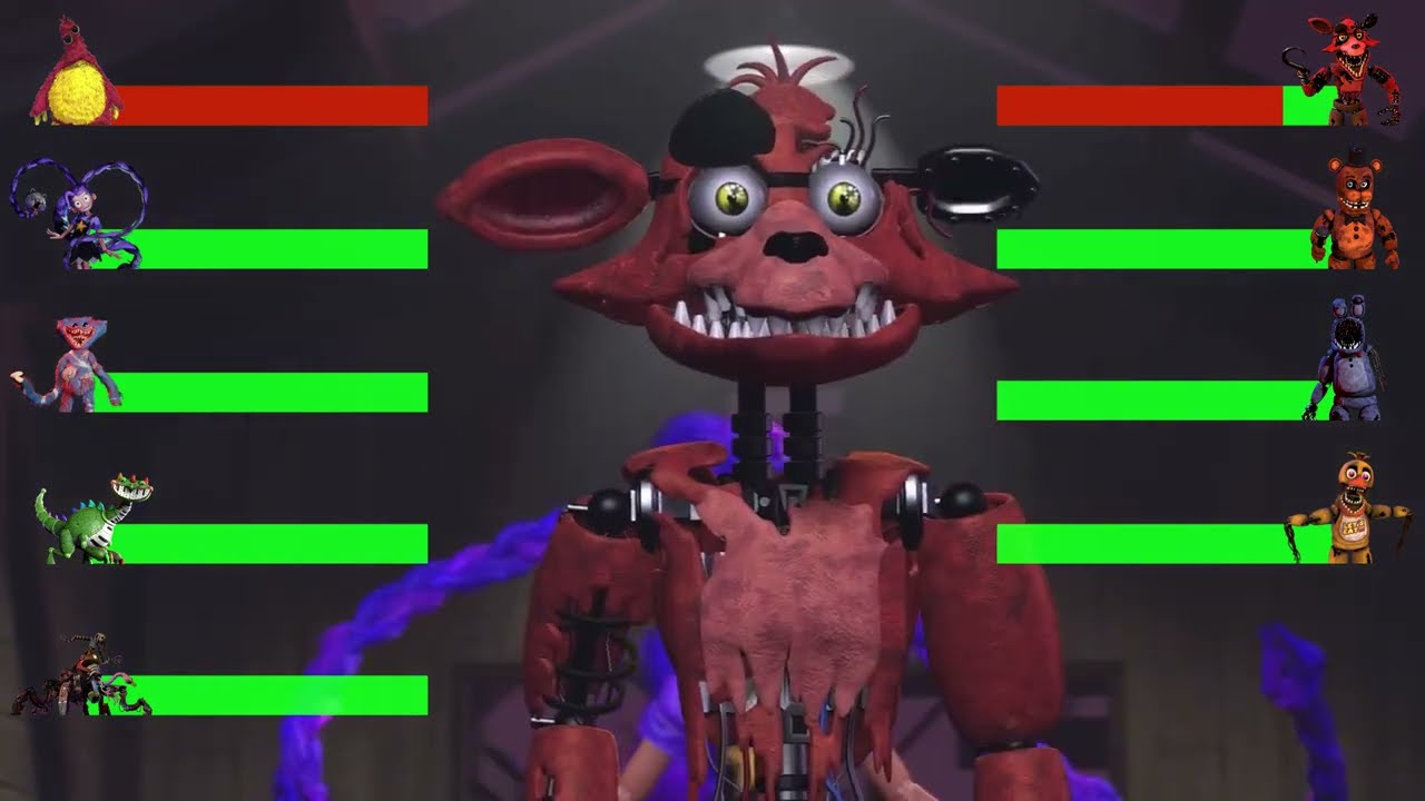 [SFM FNaF] FNaF Withereds против Poppy Playtime, глава 5, с полосками здоровья