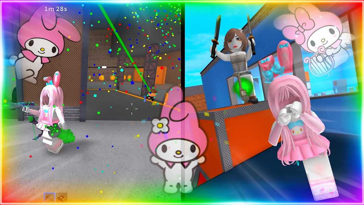 My Melody Beating Tiny Avatars💗‼️(MM2 FUNNY MOMENTS🎀)
