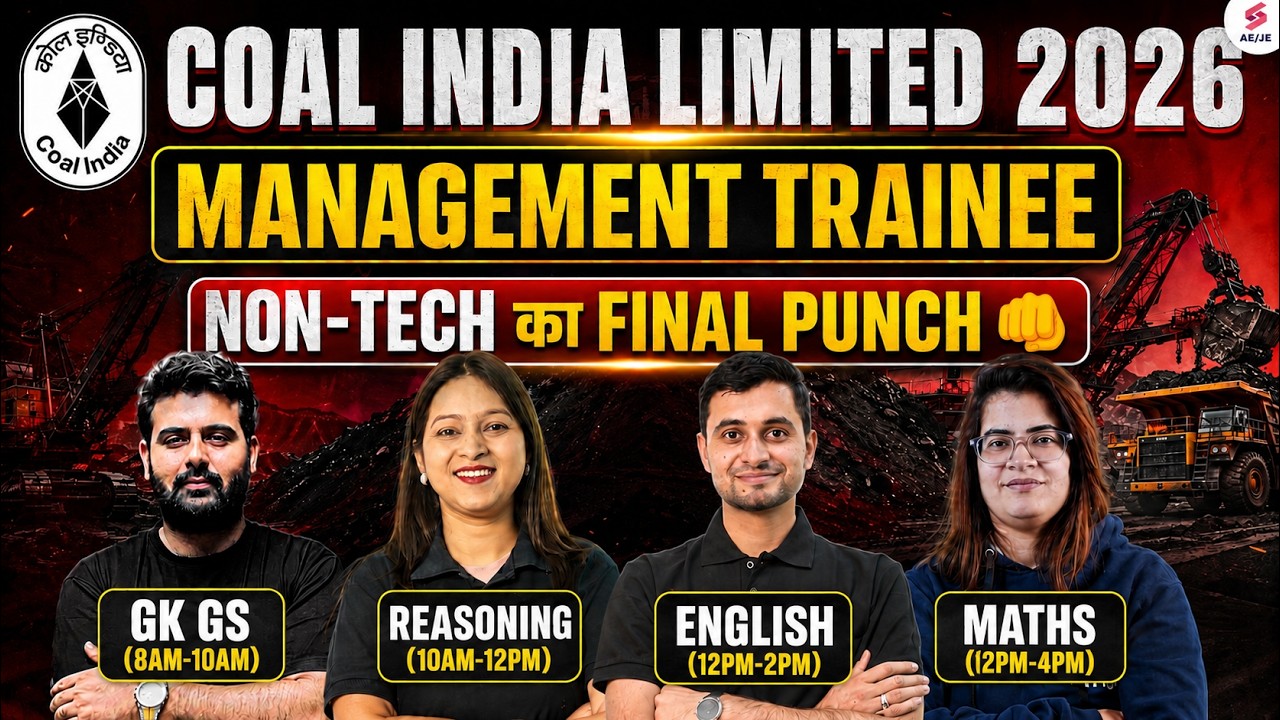 Coal India Recruitment 2026 | CIL MT Marathon Class | CIL MT Non Tech Marathon Class | Testbook