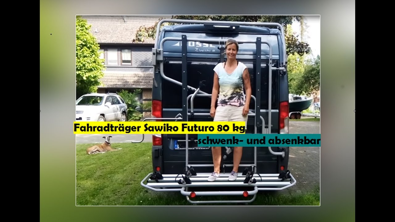 absenkbarer Fahrradträger ohne Bohren, E Bike Lift, klappbarer E- Bike Fahrradträger, Sawiko Futuro