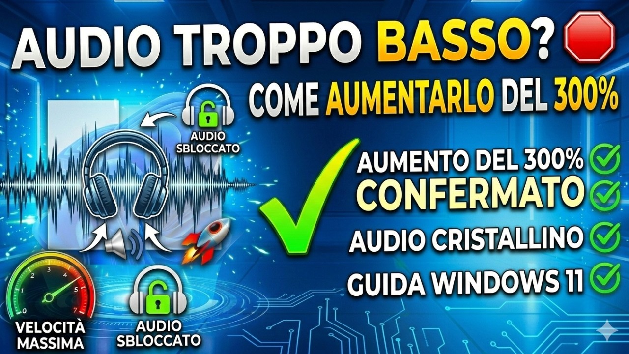 AUDIO TROPPO BASSO SU WINDOWS 11? 🔊 Sblocca il Volume Nascosto!