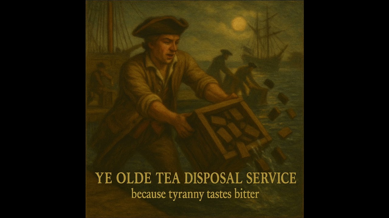 🫖 Ye Olde Tea Disposal&trade; &mdash; Dump Tyranny, Sip Freedom! 🌊👻🇺🇸 SATIRE AD #history #satire