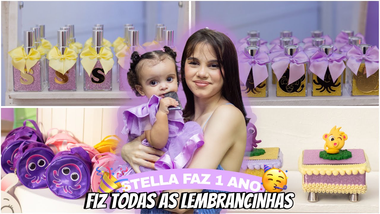 Stella faz 1 ano - Fiz todas as lembranças do aniversario da minha bebê💜