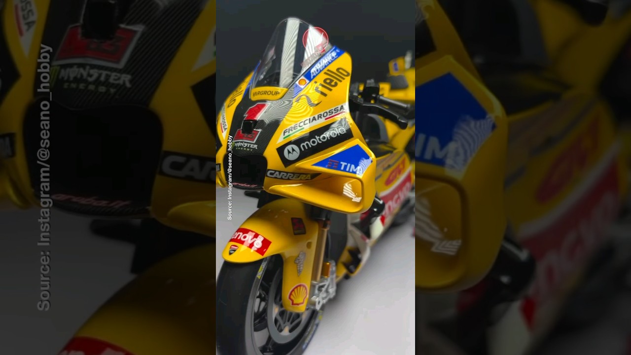 Pecco Bagnaia's Ducati GP23 Miniature by @seano_hobby | #motogp #peccobagnaia #yellow #ducati