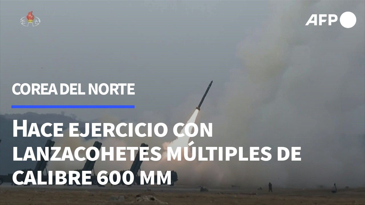 Corea del Norte realizó ejercicio con lanzacohetes múltiples de calibre 600 mm | AFP