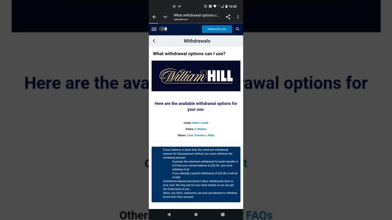 How William Hill makes it very difficult for you to withdraw your winnings.