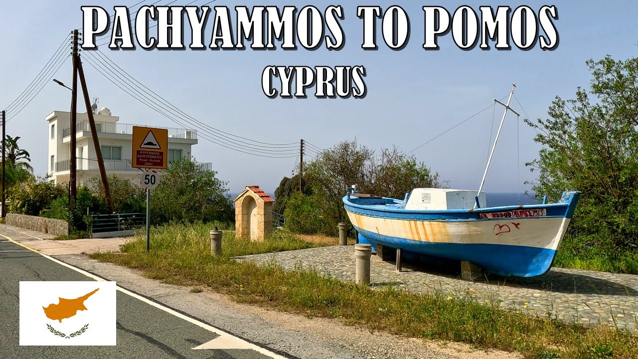 DRIVING from PACHYAMMOS VILLAGE to POMOS VILLAGE to in CYPRUS *FRONT & SIDE VIEW* 4K (60fps)