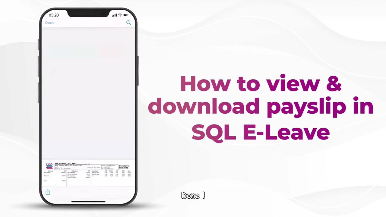 SQL Payroll eLeave & eClaim app - View & Download payslip from mobile app