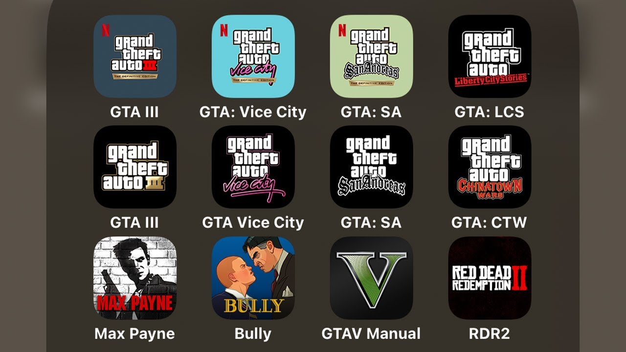 Grand Theft Auto III: Definitive Edition, Vice City, San Andreas, Liberty City Stories, Max Payne...
