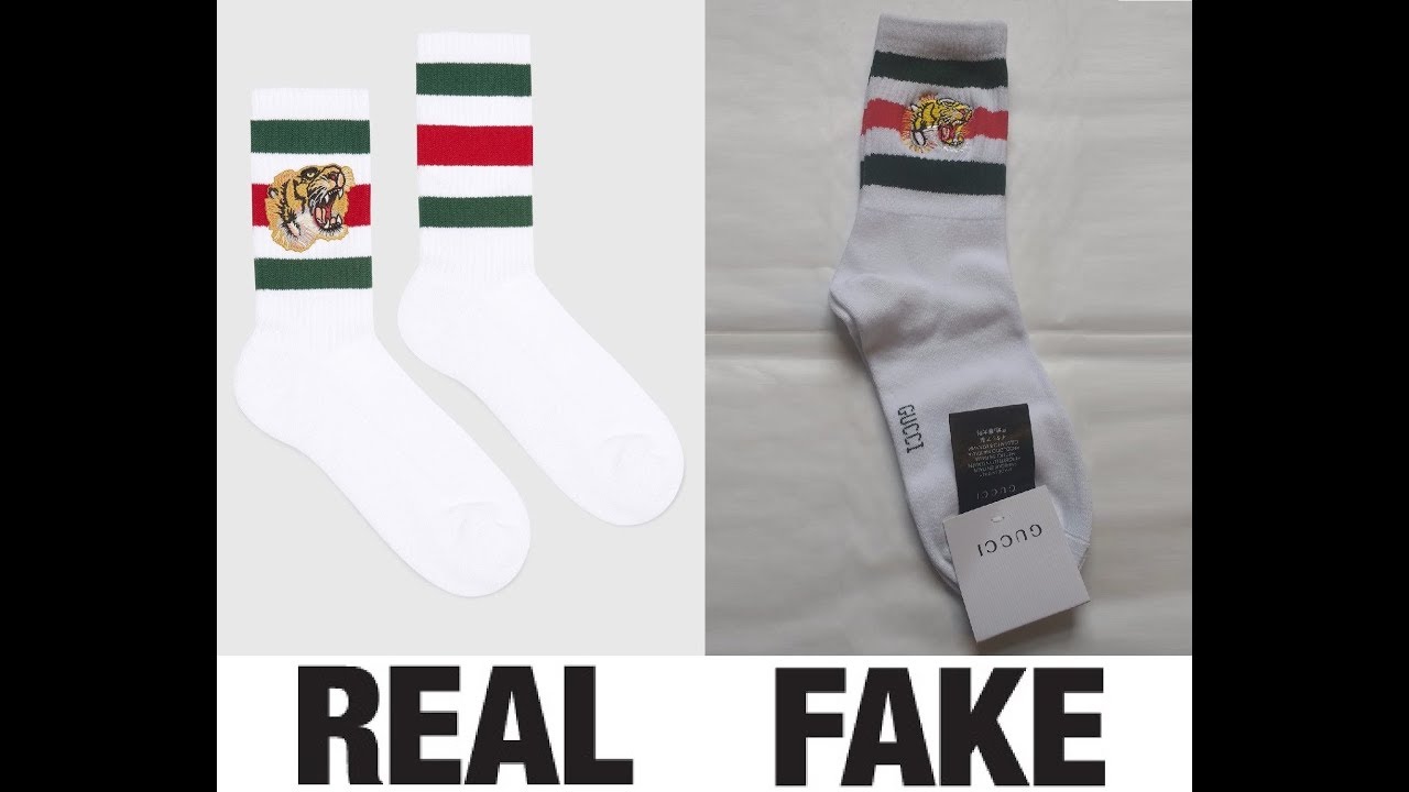 How To Spot Fake Gucci Tiger Embroided Socks Authentic vs Replica Comparison