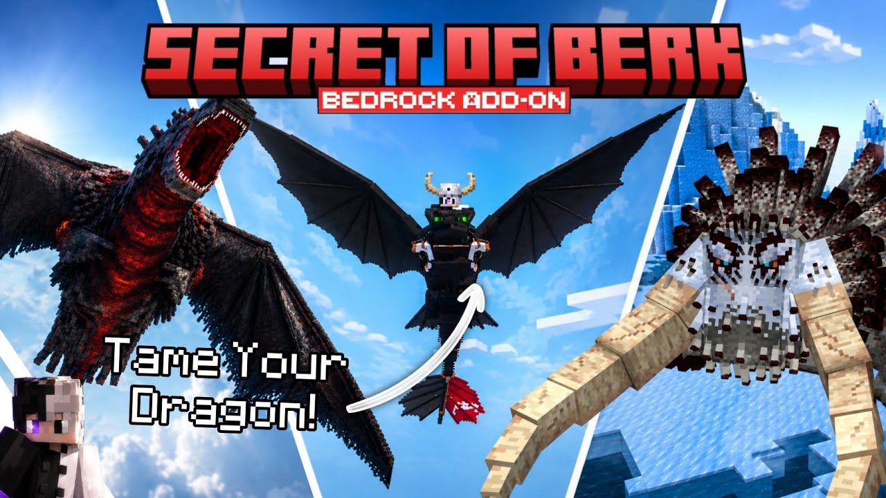 Best How To Train Your Dragon Addon Mcpe 1.26+ | Secret of Berk Addon Showcase | Minecraft Bedrock