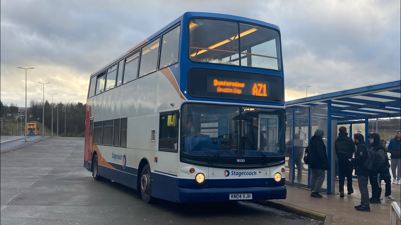 Stagecoach in fife Alx400 trident 18133 (KN04 XJH) service:AZ1 (Blown exhaust & Thrash)