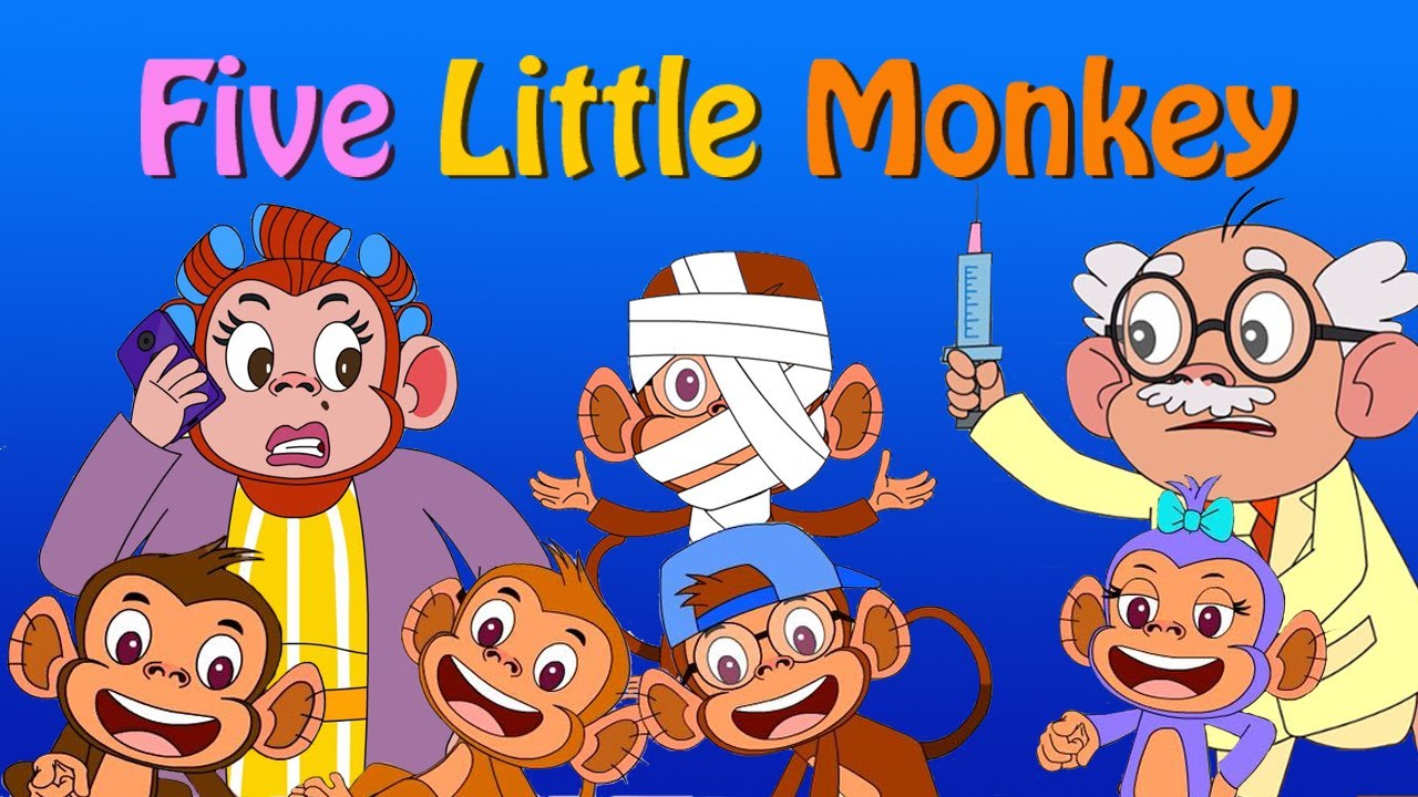 Five Little Monkeys Jumping on the Bed | पांच छोटे बंदर | Nursery Rhymes & Kids Songs