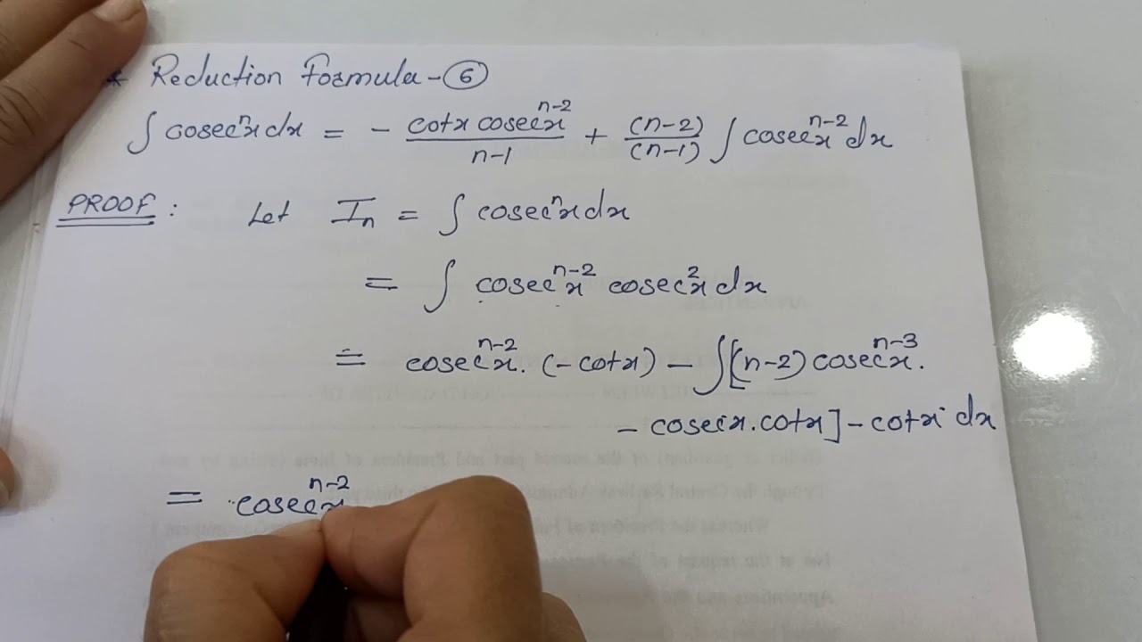 Reduction Formula 6 / Reduction Formula cosec^nx
