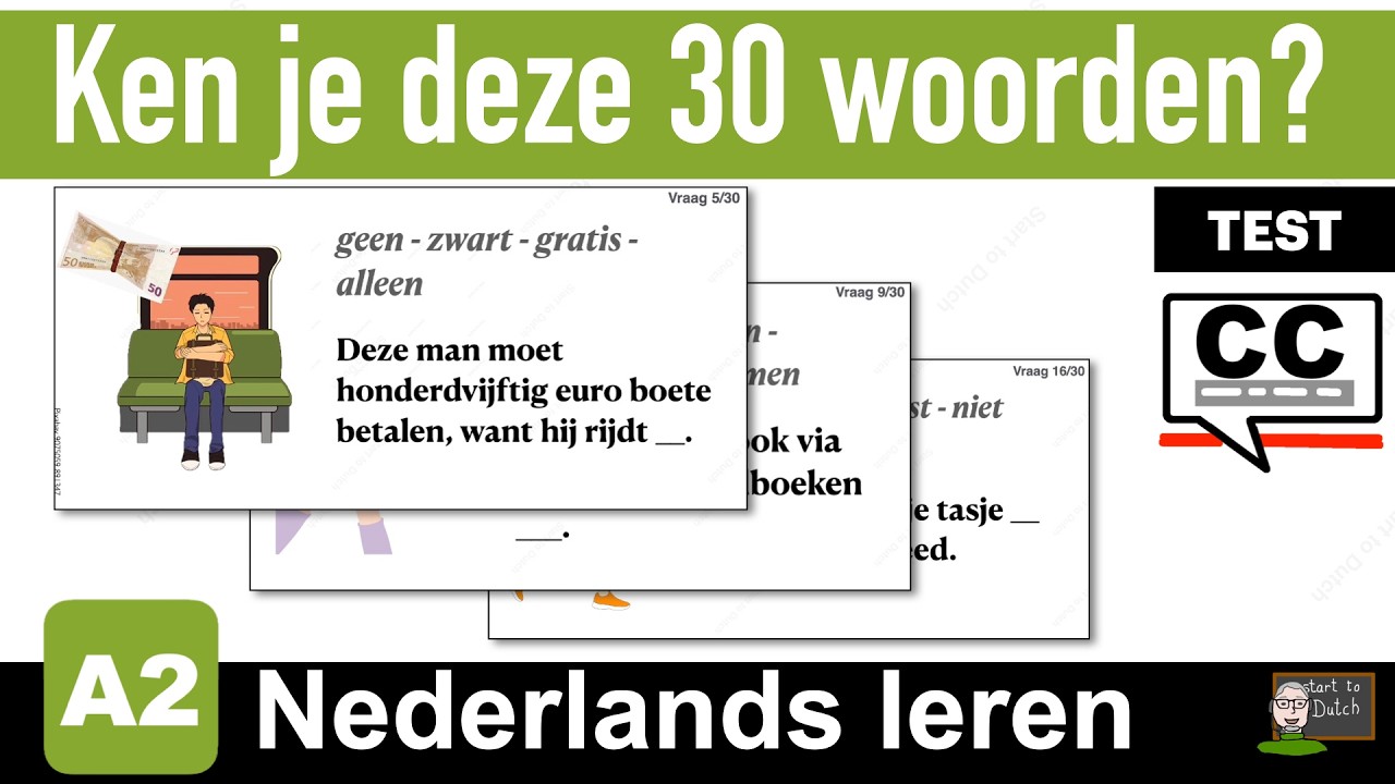 NT2 A2 woordenschat - vul woorden in - Nederlands leren - test - quiz